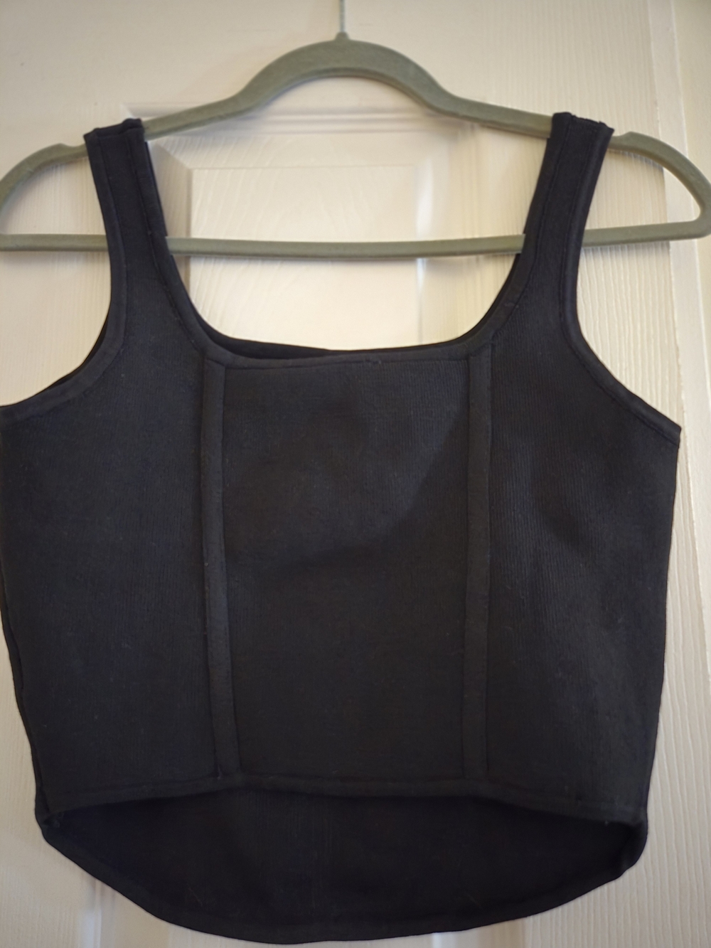 Black Structured Ribbed Tank Top - Picture 2 of 2